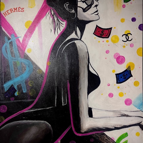 LAST ONE Acrylic Pop Art painting “Looking into bright future” Alecmonopoly styl - Picture 5 of 6